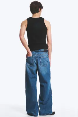 Jean large ample taille standard unisexe Solar - Sailor Blue - Bleu moyen — photo 4