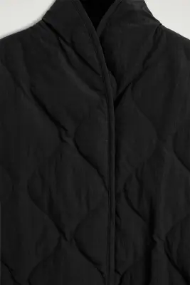 VESTE MATELASSÉE À COL CHÂLE - NOIR — photo 2