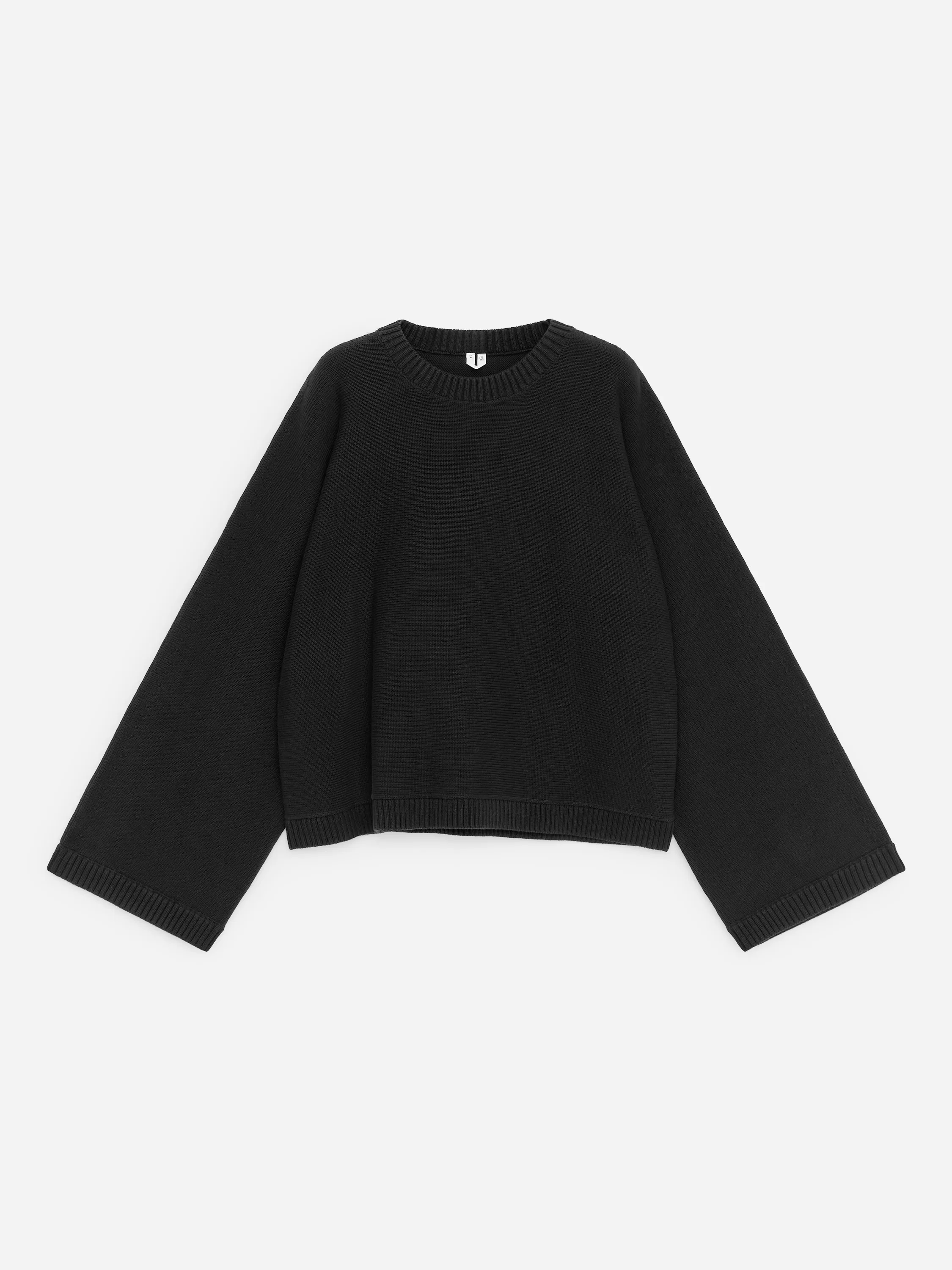 Pull en coton avec découpes - Noir