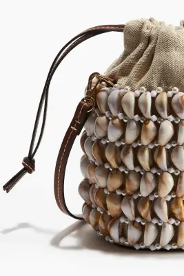 Sac seau crossbody - Beige — photo 3