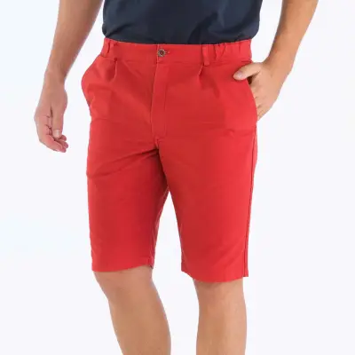 Bernicle, Bermuda en toile Bio droit - Toile Rouge — photo 3