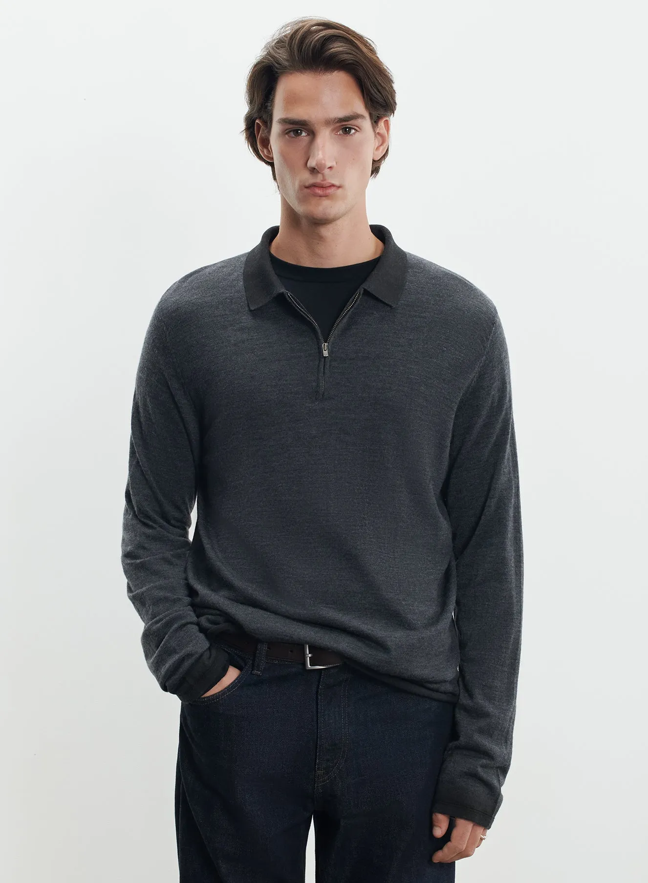 Polo en laine mérinos