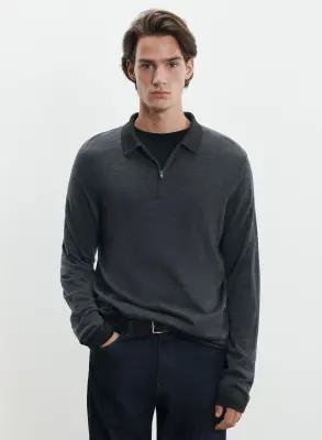 Polo en laine mérinos