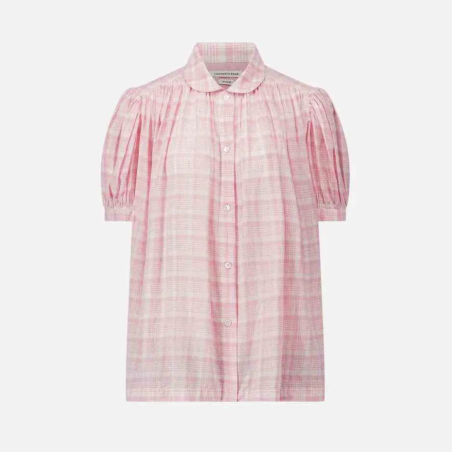 Blouse AJMERINE PINK checks - LAURENCE BRAS