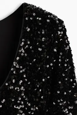 MAMA Robe à sequins avec dos décolleté - Noir — photo 2
