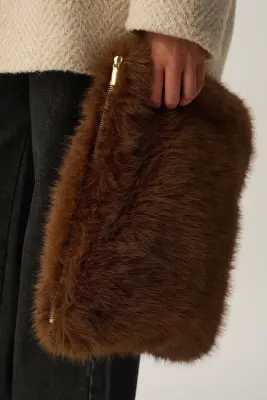 Pochette fourrure Wiba Moka — photo 2