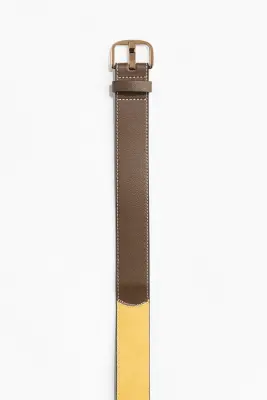Ceinture façon patchwork - Marron/color block — photo 2