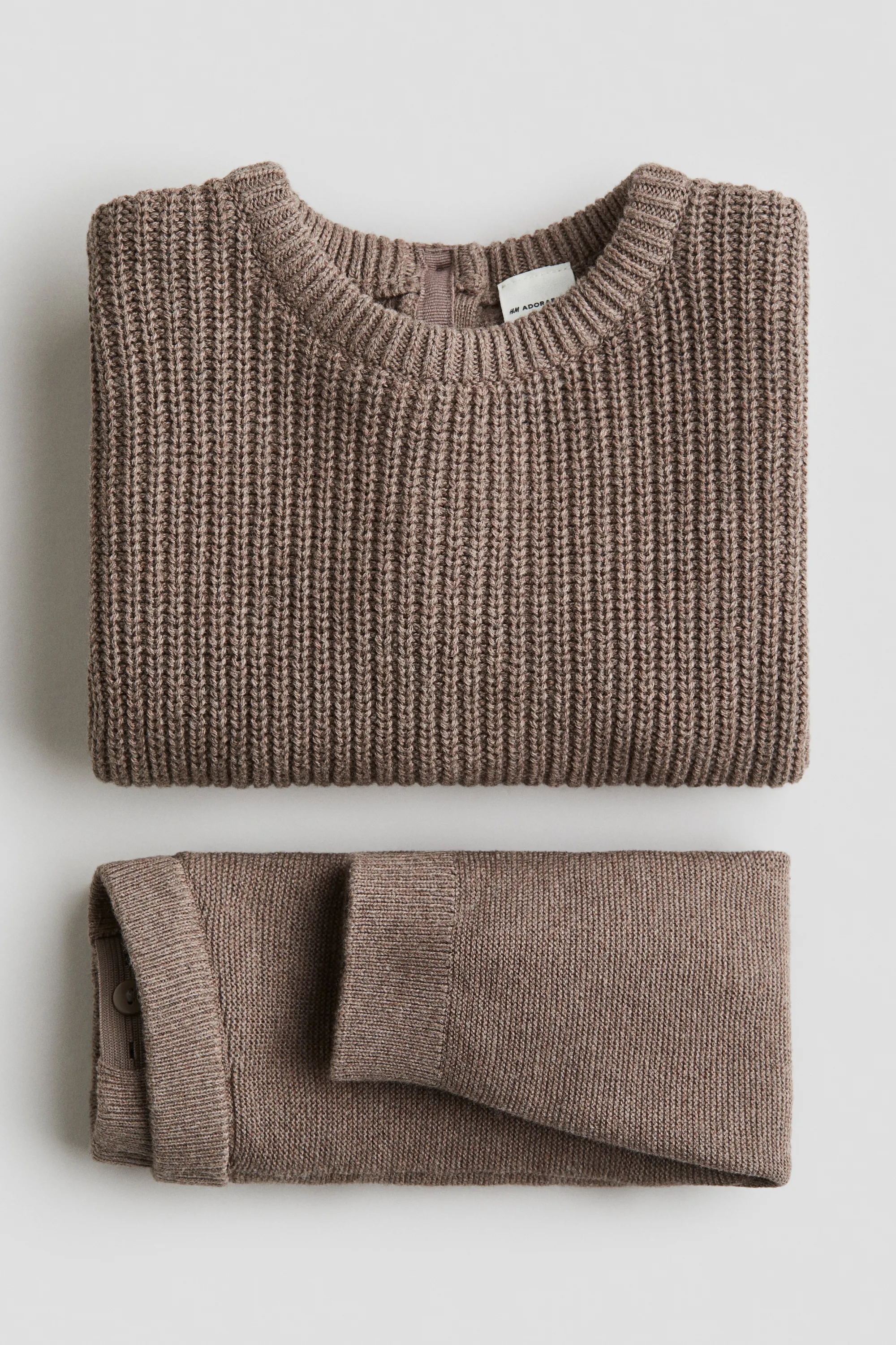 Ensemble 2 pièces en maille de coton - Marron clair