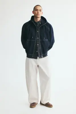 Veste à capuche en denim - Bleu denim foncé — photo 2