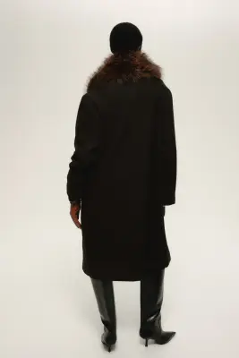 Manteau à fermeture croisée - Marron foncé — photo 3