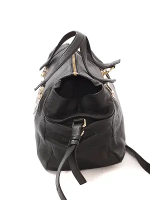 Sac à main BRIDGET en cuir grainé noir avec longue bandoulière Prix boutique 1495€ — photo 2