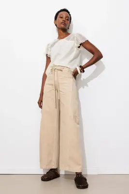 Pantalon large à oeillets — photo 3