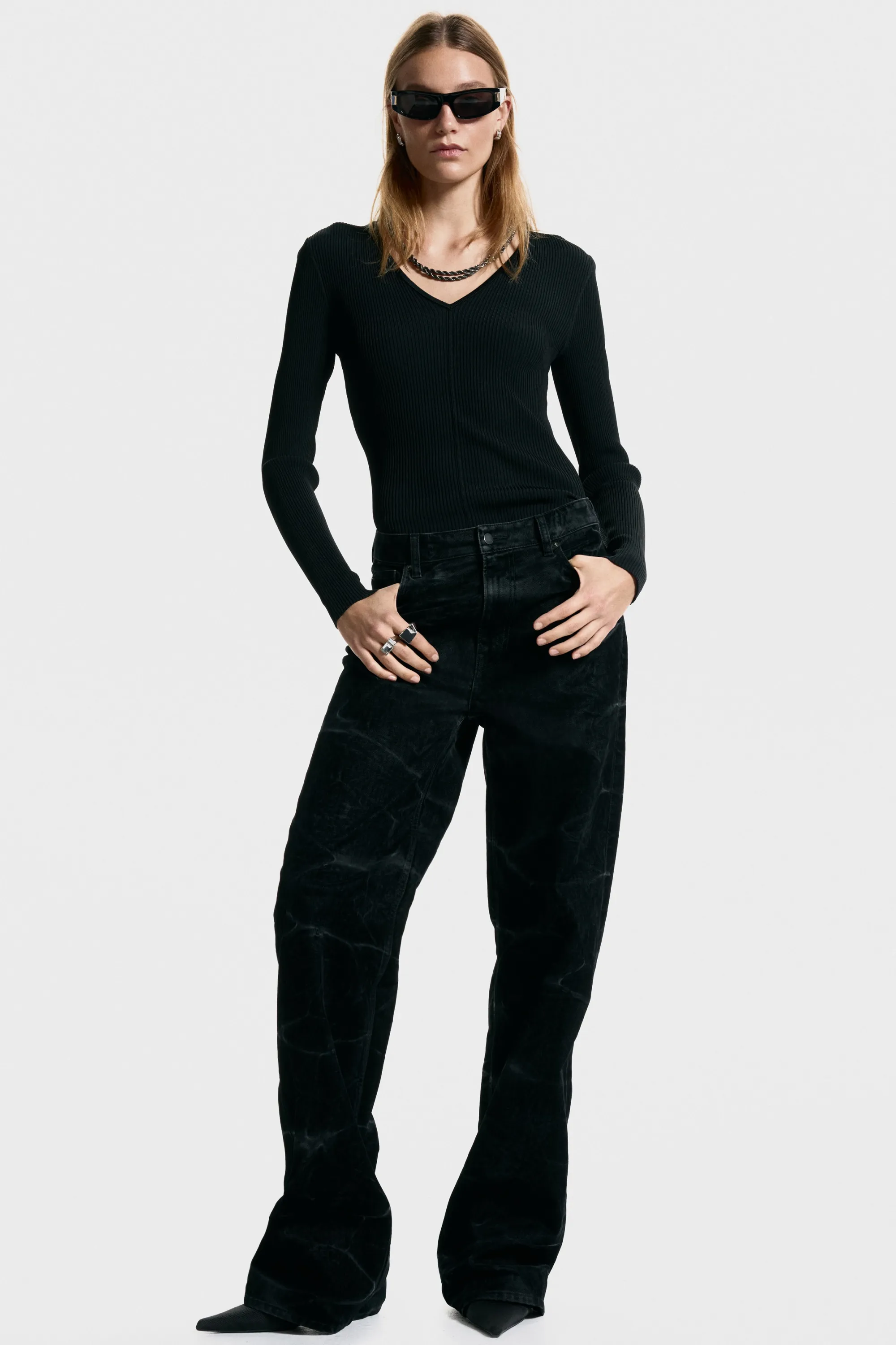 Top avec chaînes - Noir