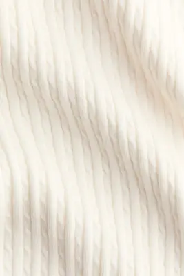 Pantalon évasé en maille torsadée - Blanc — photo 4