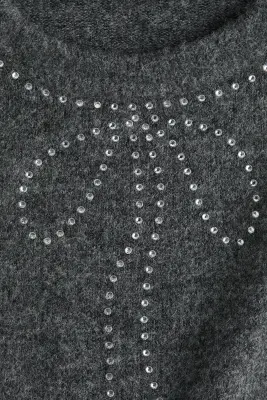 Pull ornementé - Gris foncé/nœud — photo 4