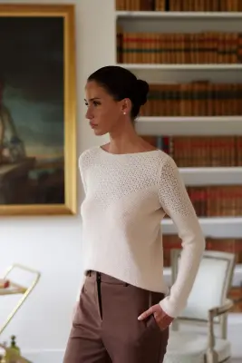 Evie Mohair Sweater - Cream — photo 3