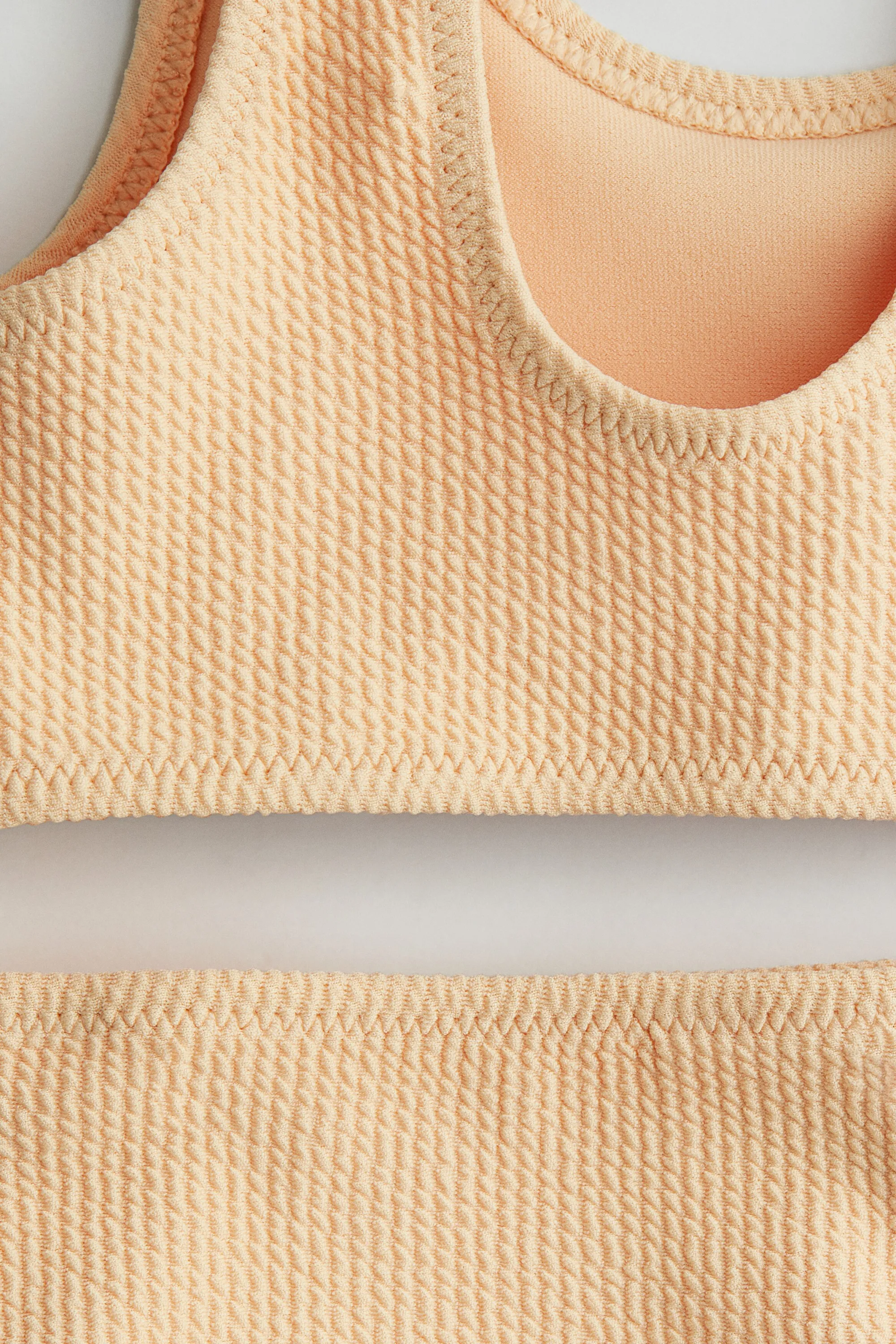 Maillot de bain deux pièces texturé - Rose pêche