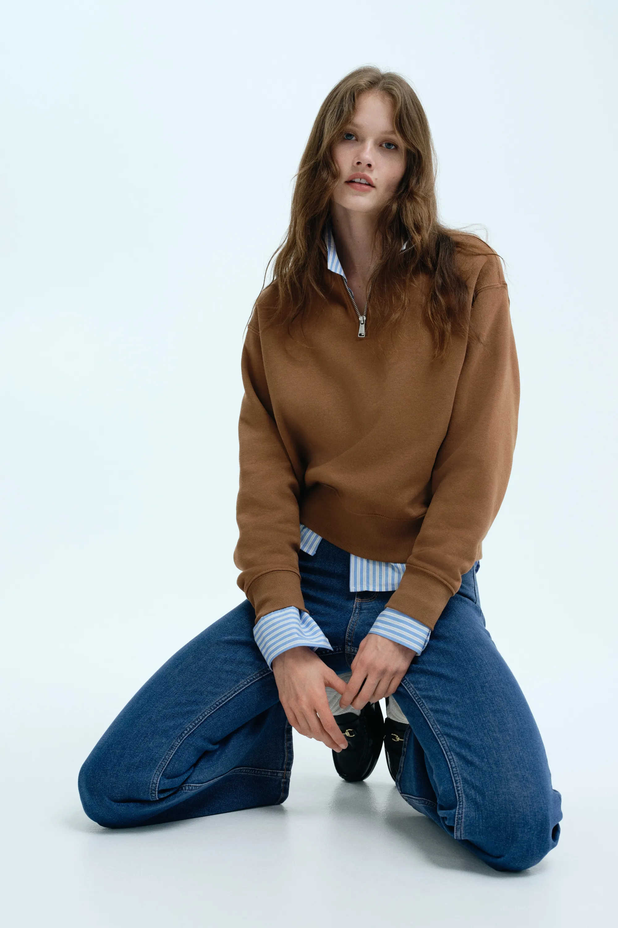 Flared High Jeans - Bleu denim