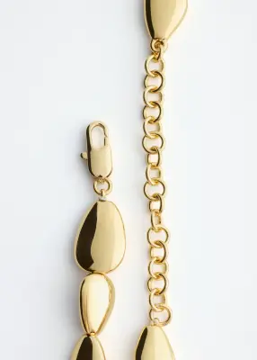 Collier à perles fantaisie arrondies - Doré — photo 2