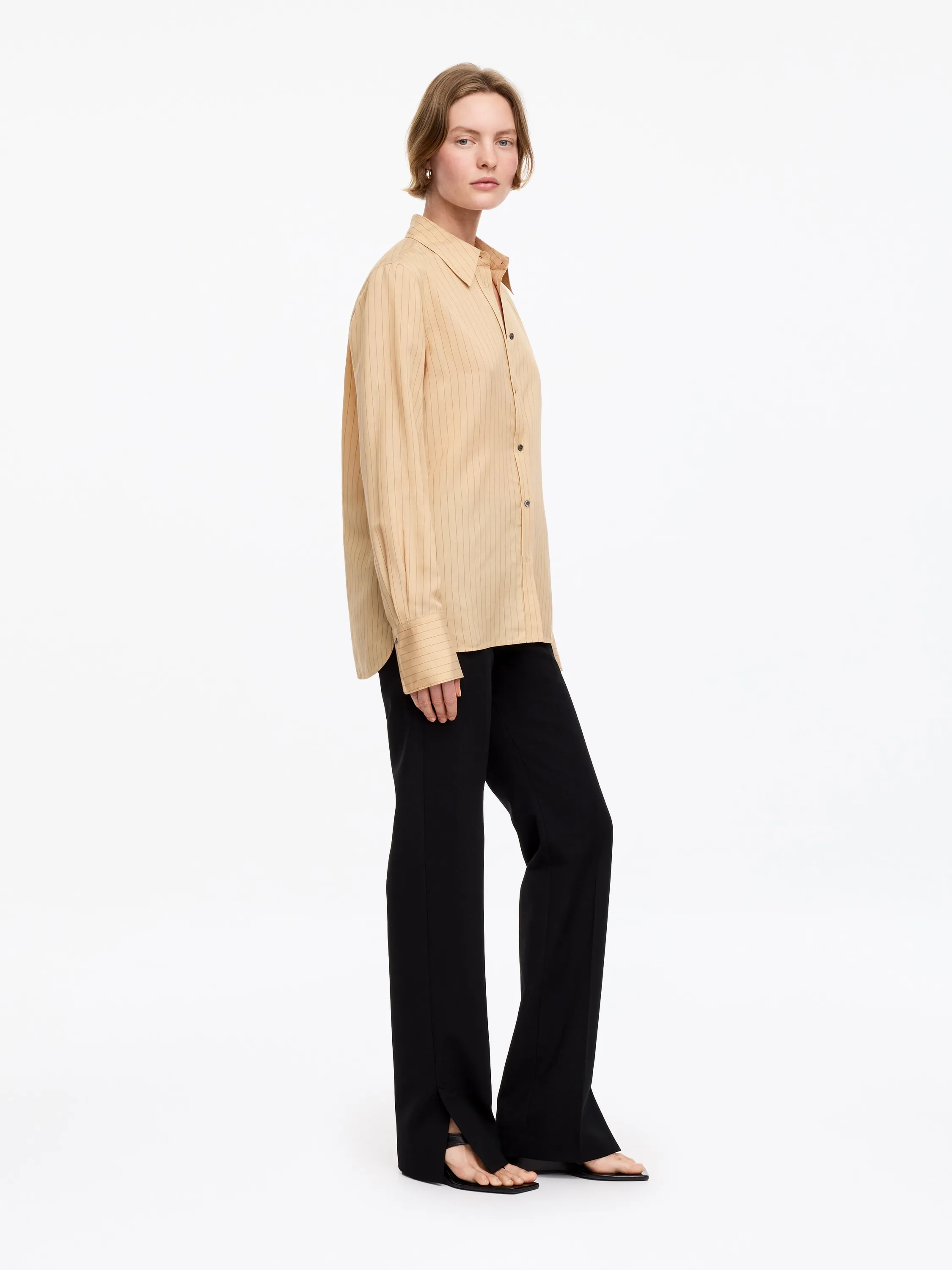 Chemise en viscose et soie - Beige foncé