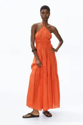 Robe dos nu à étages - Orange vif — photo 2