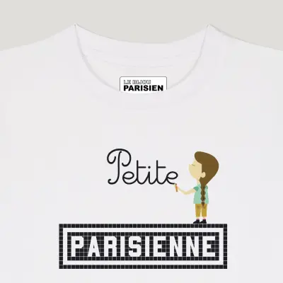 T-SHIRT ENFANT COTON BIO IMPRIMÉ - PETITE PARISIENNE - BLANC — photo 2