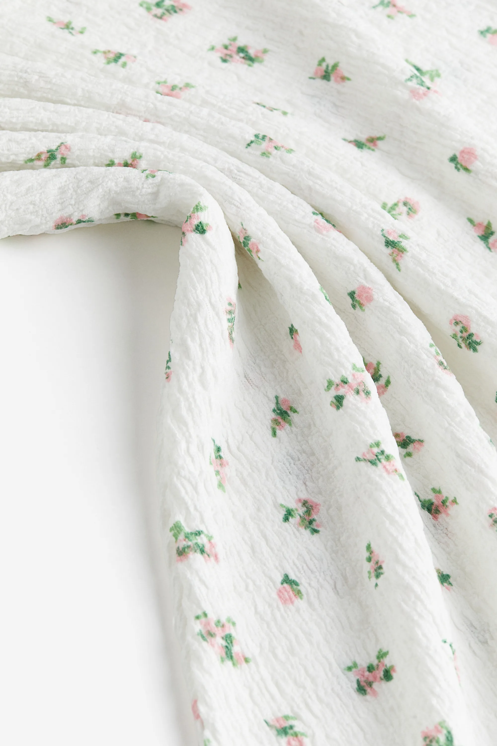 Robe en jersey froissé - Blanc/fleuri