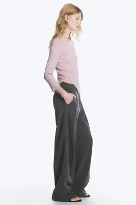 Pantalon de costume taille basse - Gris foncé chiné — photo 2