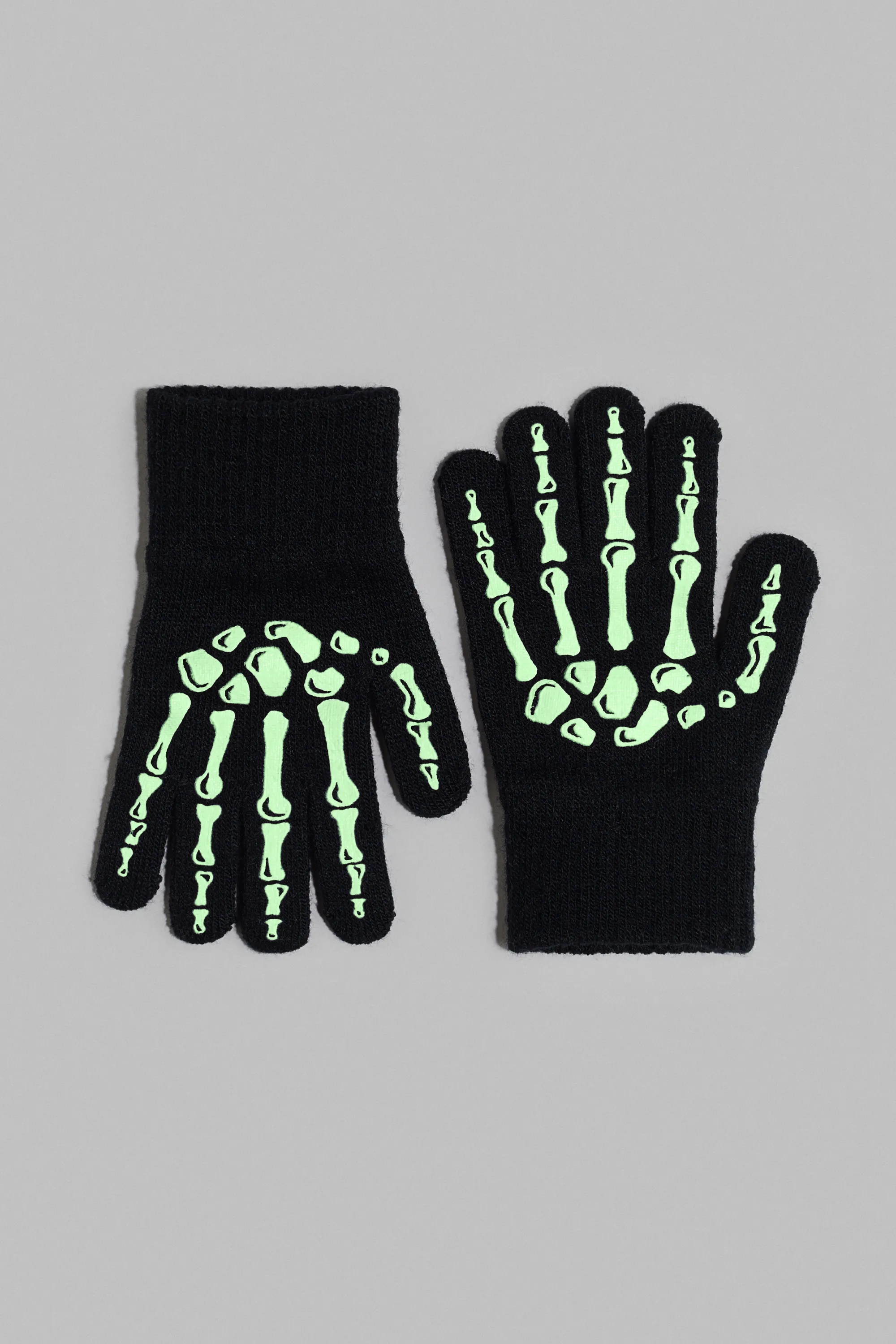 Gants imprimés - Noir/phosphorescent