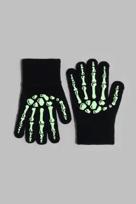 Gants imprimés - Noir/phosphorescent — photo 1
