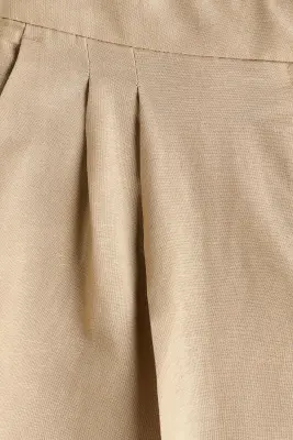 Short Bermuda en lin mélangé - Beige — photo 3