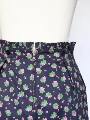 Jupe taille haute en coton imprimé fleur violet et vert Taille 36 — photo 5