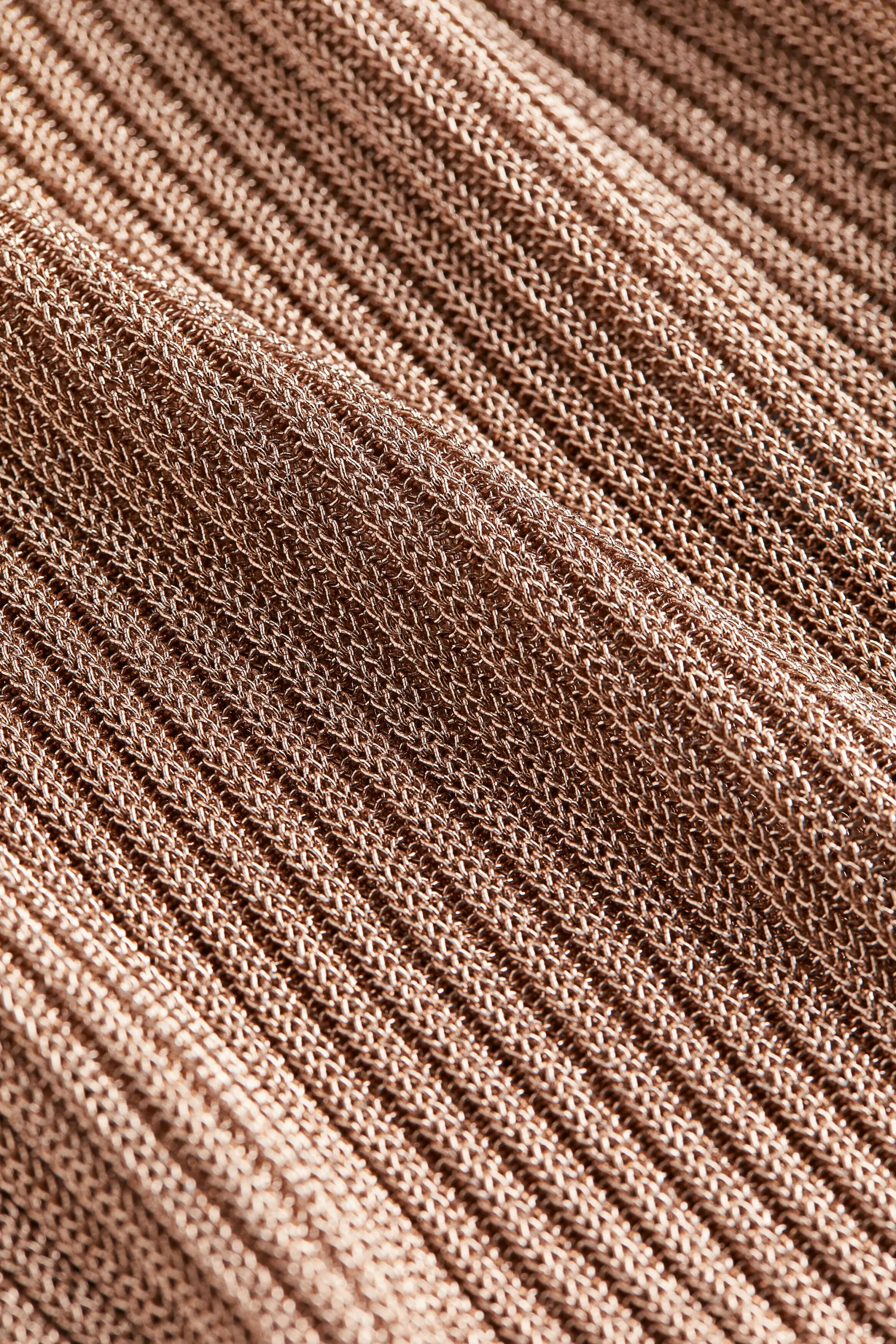 Top métallisé en maille côtelée - Bronze