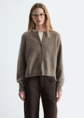 Mohair-Blend Cardigan - Taupe foncé — photo 1