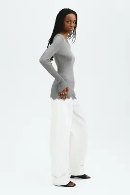 Top scintillant en viscose - Gris — photo 3