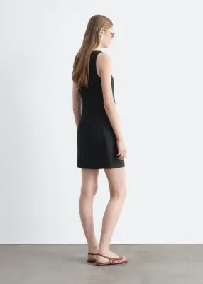 Robe courte en lin - Noir — photo 3