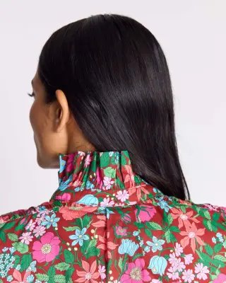 Chemise Leonor imprimé Liberty rose et bordeaux — photo 4