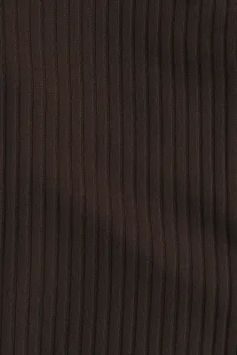 Legging en maille côtelée avec ceinture repliée - Marron foncé — photo 4