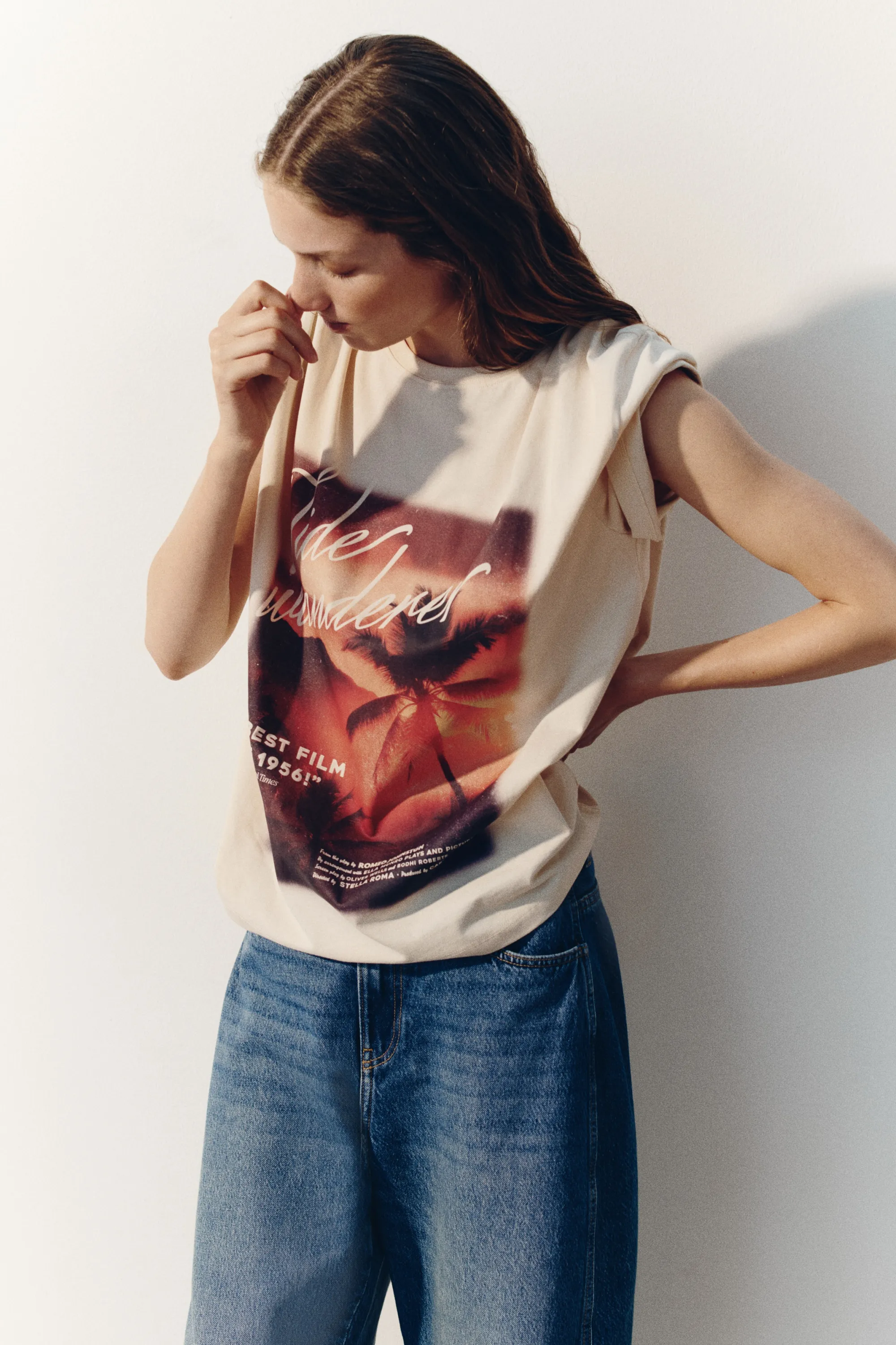 T-shirt oversize imprimé - Beige clair/Tide Wanderer
