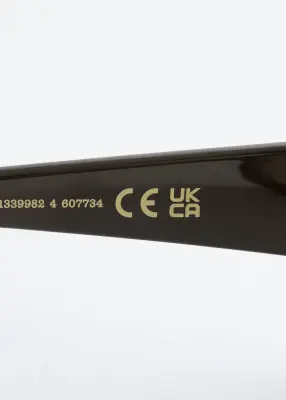 Lunettes de soleil incurvées oversize - Vert foncé — photo 3