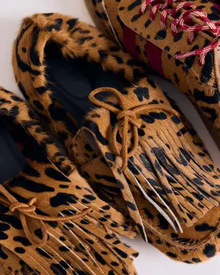 Mocassins Alix frange pony guépard — photo 4