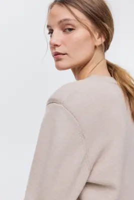 Pull à épaulettes - Taupe clair — photo 3