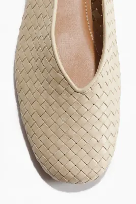 Ballerines en cuir tressé - Beige clair — photo 2