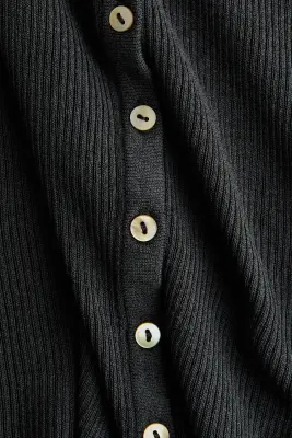 Gilet en maille côtelée - Gris foncé — photo 3