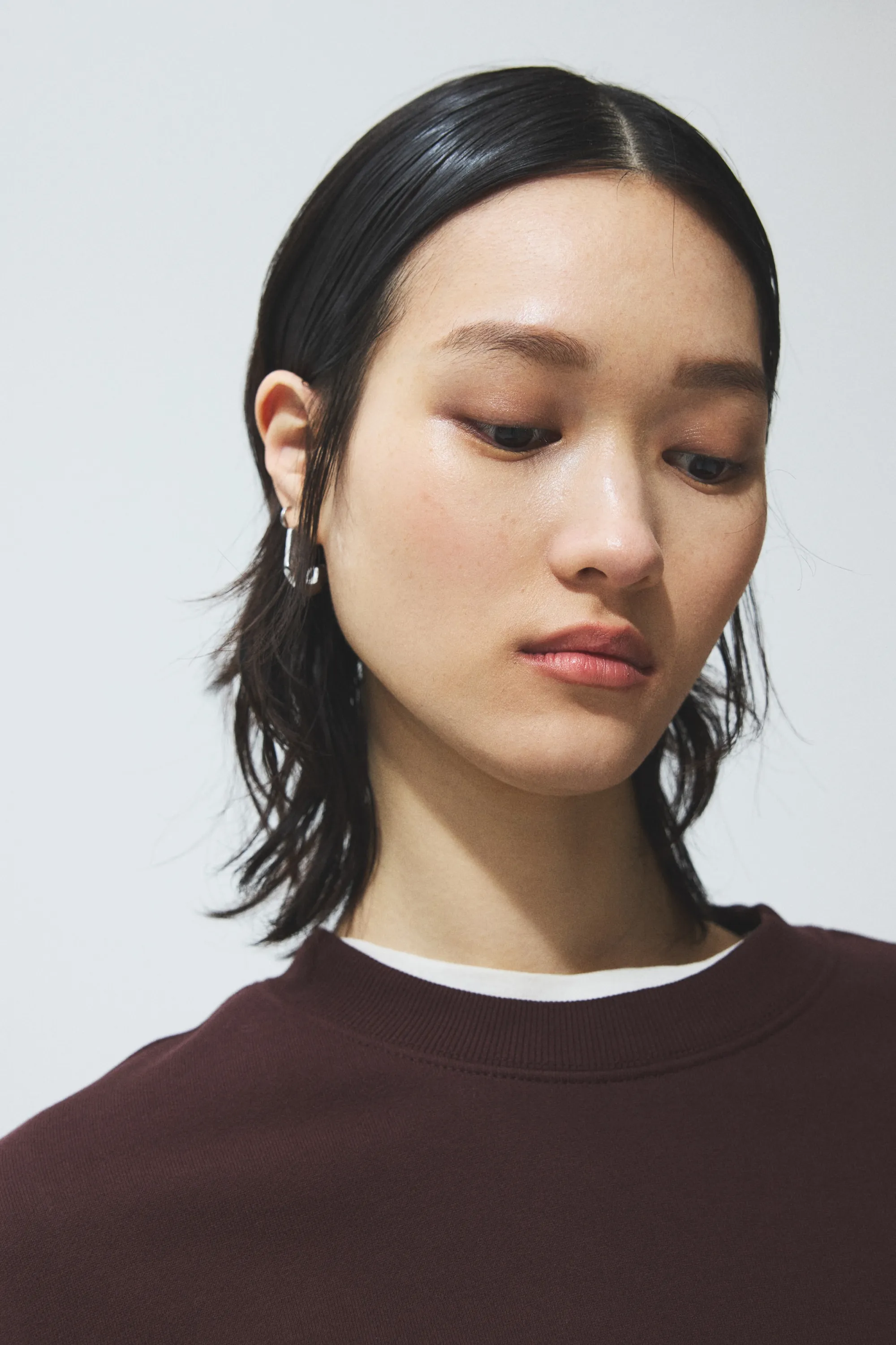 Sweat oversize en coton - Marron foncé
