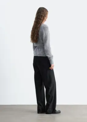 Cardigan en mohair mélangé à maille pointelle - Gris — photo 3