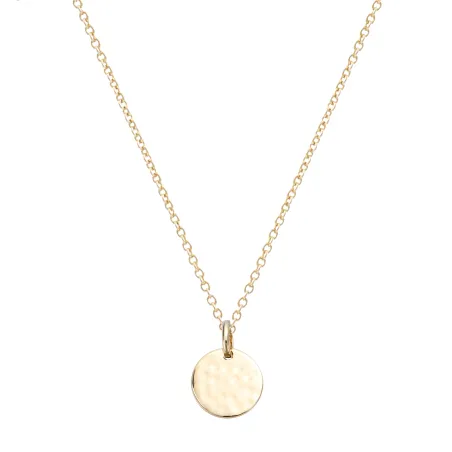 Collier plaqué or pendentif martelé 604014