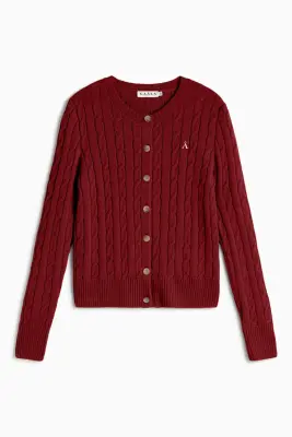 Vincent Wool Cardigan - Bordeaux — photo 8