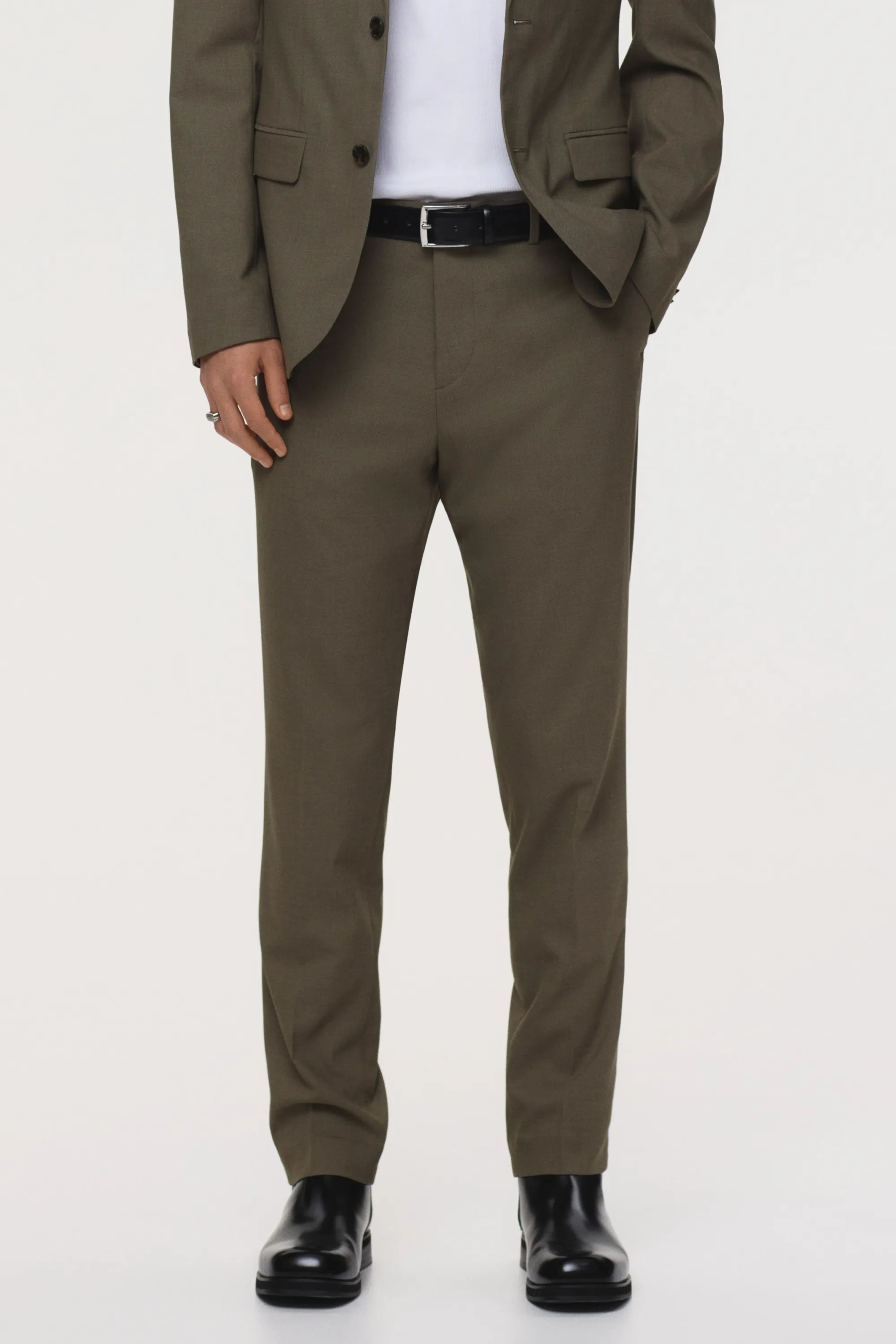 Pantalon de costume Slim Fit - Vert kaki