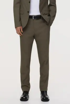 Pantalon de costume Slim Fit - Vert kaki — photo 1